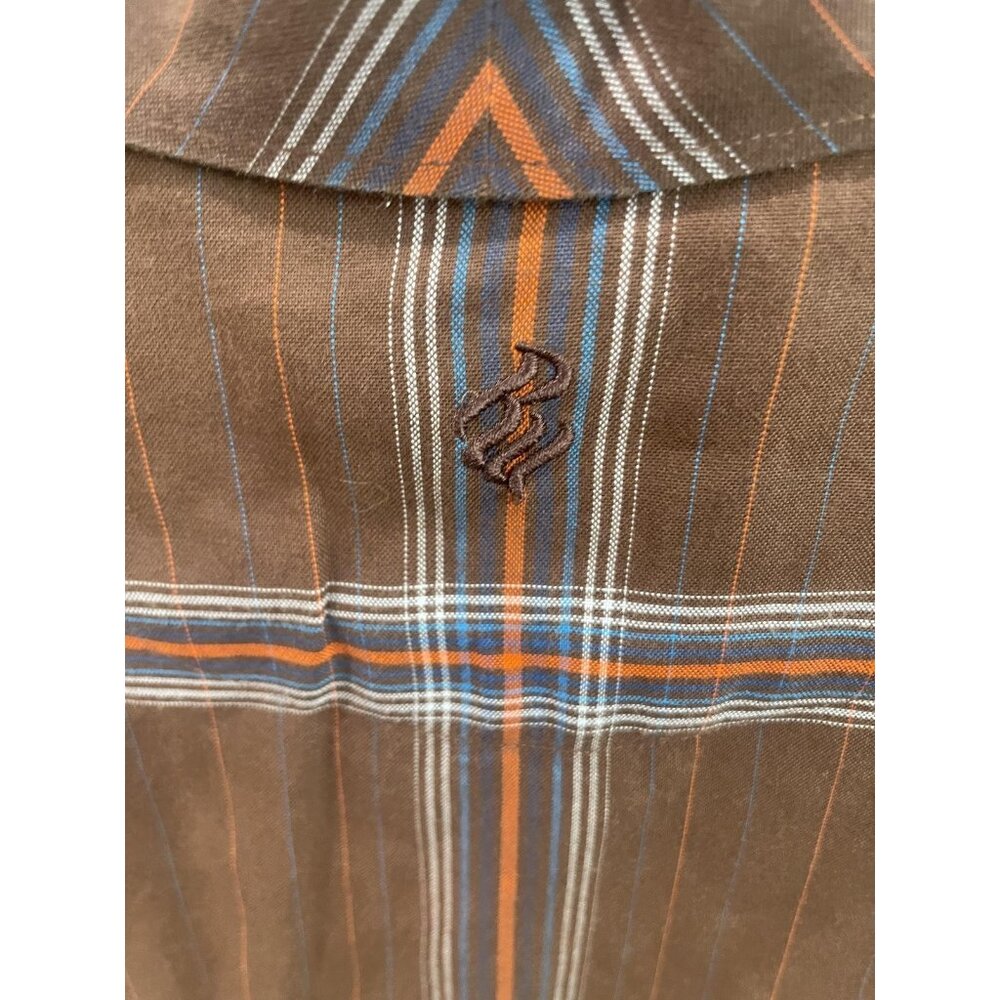 Rocawear Shirt Mens XL Brown Plaid Button‎ Front Short Sleeve Casual Streetwear - Picture 5 of 9